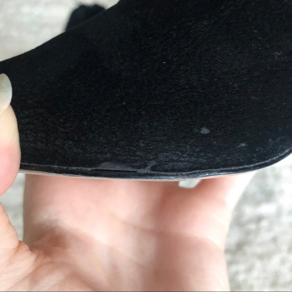 ✨SOLD✨ H&M BLACK SUEDE SILVER GLITTER BLOCK HEELS - Picture 8 of 8